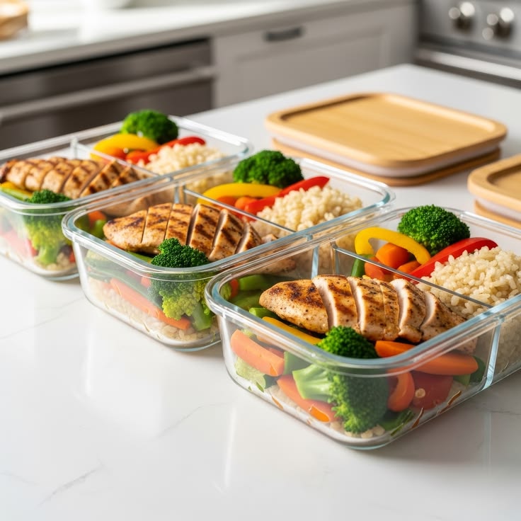 Visual layout of quick ten-minute meal components arranged for assembly